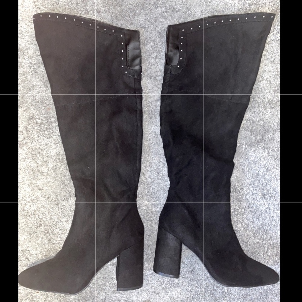 Black boots with studded detail